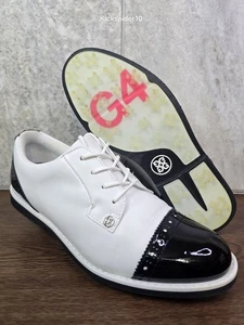 G/FORE Cap Toe Gallivanter Ladies Golf Shoes Size 8 White Black Patent Leather - Picture 1 of 9