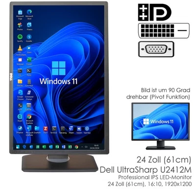 24" (61cm) DELL ULTRASHARP PROFI U2412M LED MONITOR IPS 1920x1200 16:10 MATT #1 - Bild 1 von 4