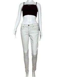 true religion Pants women 26 White Halle Mid Rise Super Skinny - Picture 1 of 9