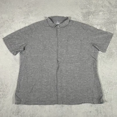 Kuhl Shirt Mens XL Getaway Hemp Blend Gray Button Up Short Sleeve Casual UPF 30 - Image 1 of 4