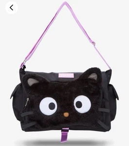 Borsa messenger Sanrio Chococat nera fuzzy nuova con etichetta - Foto 1 di 13