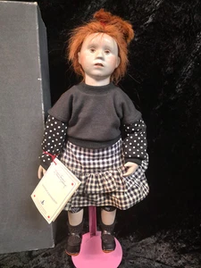 MALOU ANCELIN "CHARLOTTE" 16" LEATHER DOLL SIGNED, COA, 60/300  MADE IN FRANCE - Picture 1 of 16