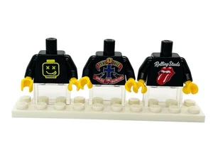 Custom Rock Band Tee Torsos Set Of 3 UV Printed Minifigure Made From Lego Bricks - Picture 1 of 4