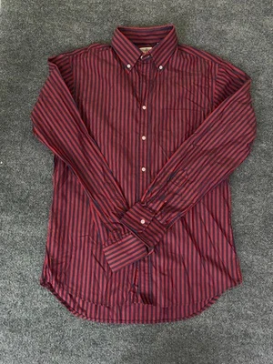 Gitman Bros for Epaulet Red&Navy Striped Button down Long Sleeve shirt Size L - Image 1 of 4