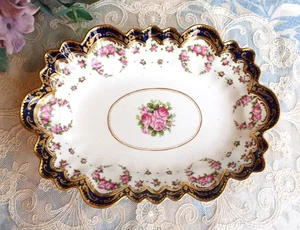 ANTIQUE George Jones & Sons Crescent filigree edge oval dish. Great condition - Picture 1 of 6