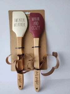 Rae Dunn Spatula & Cutter Set 4 Pc Sweater Weather/Warm And Cozy NEW - Picture 1 of 5