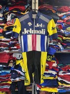 Vintage DESCENTE Jelmoli Cycling Skinsuit Retro 80s 90s Rare Jersey Bib Size M - Picture 1 of 16