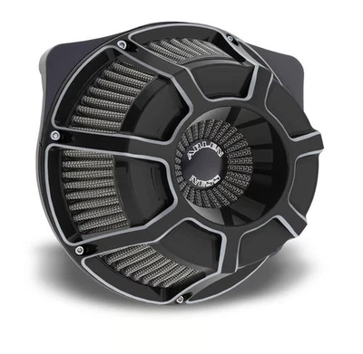Arlen Ness Inverted Series Air Cleaner Kit - Bevelled - Black Motorcycle 18-935 - Image 1 of 4