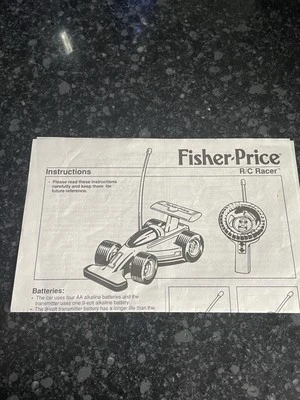 VTG Fisher Price RC Remote Control Race Car Instruction Sheet Hong Kong 1992 - Image 1 of 2