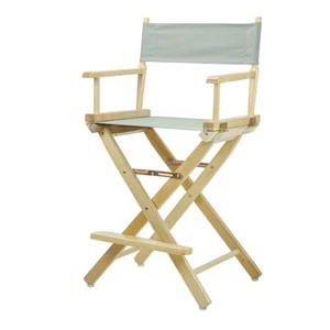 Casual Home 24in Directors Chair Natural Frame with Grey Canvas Counter Height - Picture 1 of 3