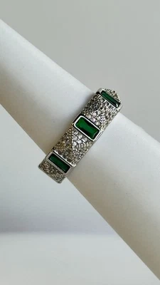 Anillo Bomb Party May Band Brillo y Salvia Talla 8 LC Esmeralda sobre Rodio Foto 1 de 4