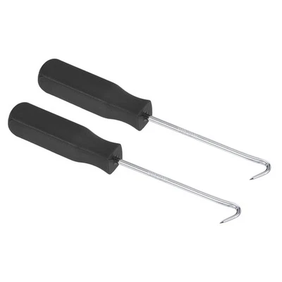 2pcs O-Ring 90° Hook 142mm Oil Seal Gasket Precision Puller Remover Tool, Black - Image 1 of 4