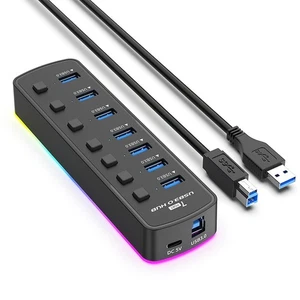 Innovative Design Multiport USB Hub Featuring Individual OnOff Switches - Picture 1 of 14