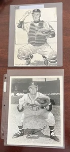 1950’s Del Crandall Original Art + Autograph Photo - Bild 1 von 2