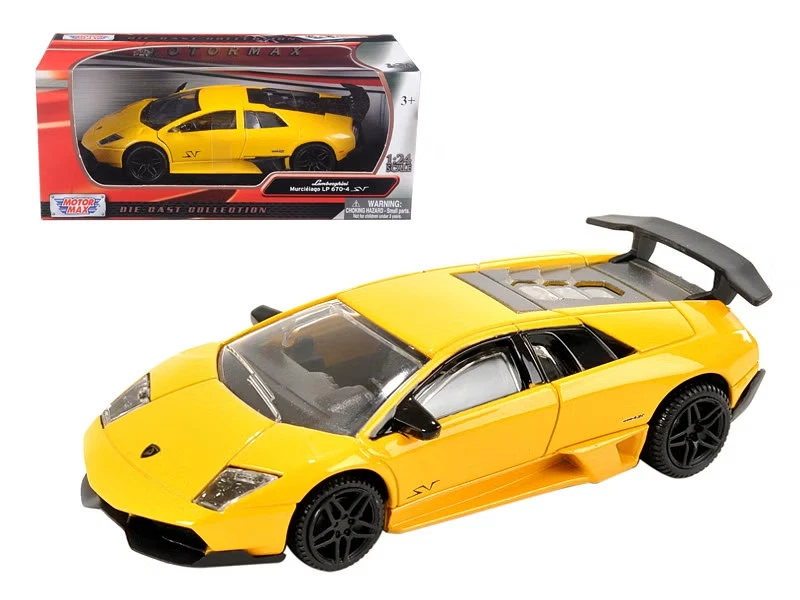 Lamborghini Murcielago LP 670 4 SV amarelo 1/24 modelo de carro fundido por Motormax - Imagem 1 de 1