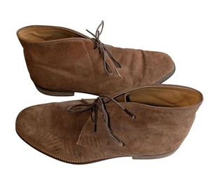 Men's MARKS & SPENCER Luxury Brown Suede CHUKKA Boots EU 43 UK Size 9 *VGC* - Picture 1 of 12