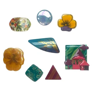 Vintage Handarbeit Brosche Lot Kostümkunst Anstecknadel 8 Stck. einige signiert Lucinda Sylvia Frank - Bild 1 von 18