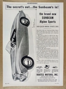 Sunbeam-Talbot Alpine Sports 1953 anuncio impreso vintage - Imagen 1 de 1