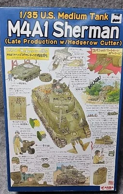 Asuka (Tasca) 1/35 US M4A1 Sherman (Late With Hedgerow Cutter) 35-022 Open Box  - Image 1 of 4