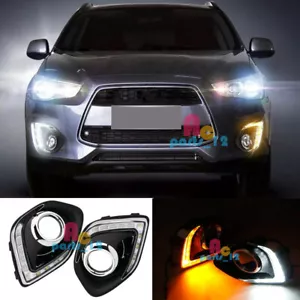 Luces de circulación diurna LED blancas y amarillas para Mitsubishi Outlander Sport ASX 13-15 - Imagen 1 de 8
