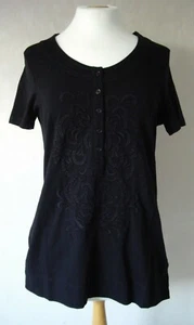 DASH - size 10 12 - BLACK embroidery detail - 95% COTTON Top/ Blouse - BNWoT - Picture 1 of 5