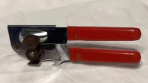 SWING-A-WAY Manual Can Opener Red Soft Handle Made USA W/bottle open attached - Picture 1 of 8