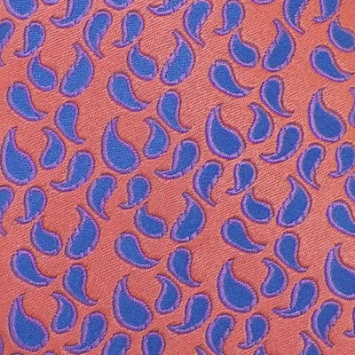 Corbata de seda tejida TED BAKER LONDON para hombre azul melocotón púrpura PAISLEY EE. UU. NUEVA CON ETIQUETAS Foto 1 de 3