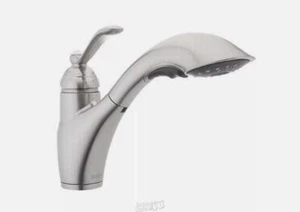 Franke Single Handle Pull Out Kitchen Faucet Tap Satin Nickel Soap Dispenser - Picture 1 of 3