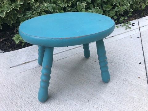 Antique Primitive Wood Kitchen Step Stool Decor Milking Shabby Old Chic Cover