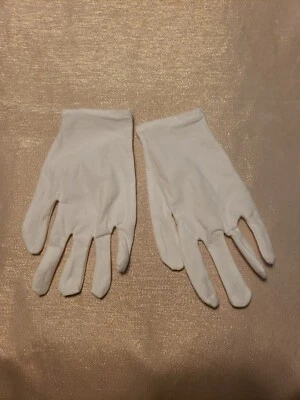 Costume, white cotton gloves, unisex, drama, dance, wardrobe, band, Stretch. - Image 1 of 2