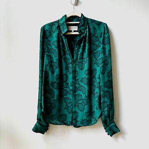 Maison Mayle Silk Blouse Emerald Green Size 4
