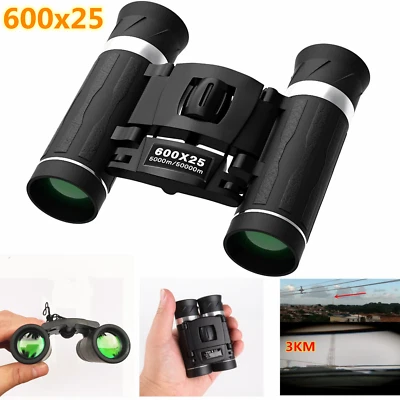 600x25 Long Range HD Powerful Binoculars Folding Mini Telescope BAK4 Optics - Image 1 of 4