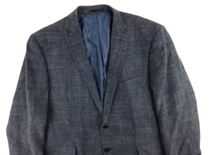 48R MANTONI Casual Blue Denm Look Sport Jacket Super 140’s Wool - Picture 1 of 15