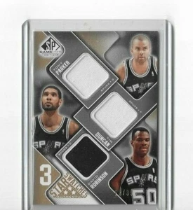 UPPER DECK SP  BASKETBALL 2009-10 THREE STAR SWATCHES-DUNCAN,PARKER,ROBINSON - Picture 1 of 2