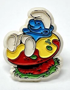Lazy Smurf Enamel Ring - Mushroom Napping Peyo 1983 - Picture 1 of 7