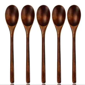 Spoons Soup Spoon Wood Wooden Natural Pieces Ellipse Tables Tableware Eating New - Picture 1 of 6