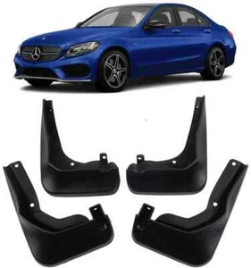 Genuine Splash Guards Mud Flaps For 2015-2021 Mercedes Benz C Class AMG C43 C63 - Picture 1 of 12