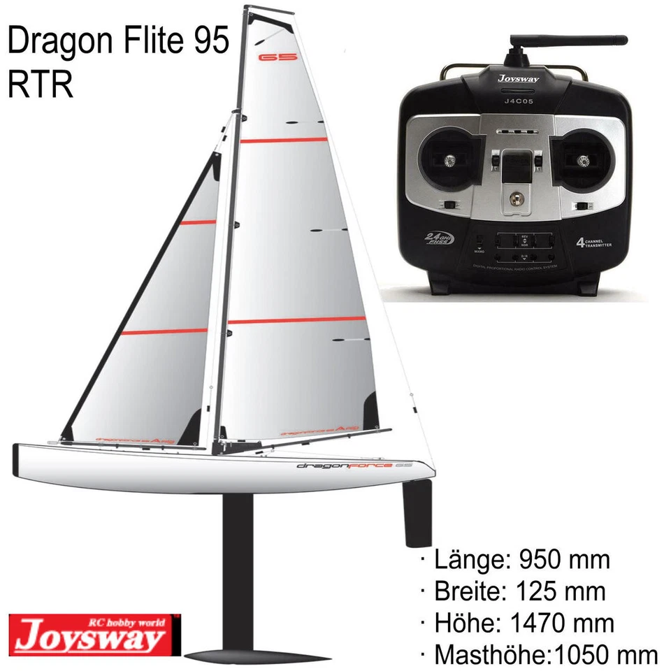 JOYSWAY Segelboot Schiff Dragon Flite 95 Länge 950 mm JW8811V2 RTR Neu & OVP - Bild 1 von 4