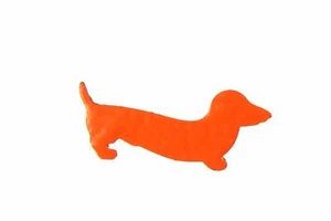 Enamel Dachshund Brooch Miniblings Dog Orange - Picture 1 of 2