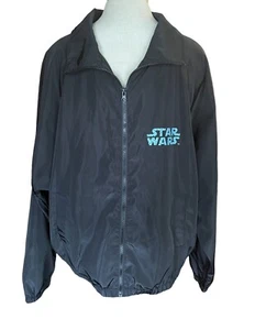 Chaqueta cortavientos Disney Parks para hombre XL negra cremallera completa usada en excelente estado - Imagen 1 de 6