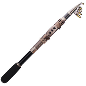 Portable Carbon Fiber Telescopic Fishing Rod Sea Spinning Pole size 1.8m-3.3m