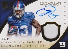 2014 Immaculate Collection Rookie Signature Patches #107 Odell Beckham Jr. /49