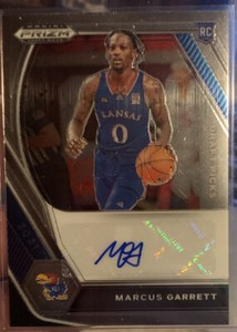Marcus Garrett Kansas Basketball Panini Prizm Rookie Autograph Card Auto Big 12