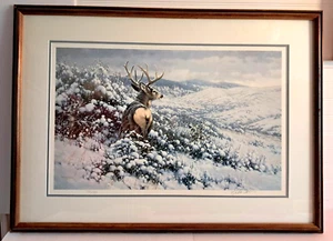 Michael Sieve Print White Silence Mule Deer Matted & Framed Hand Signed 931/950 - Picture 1 of 20