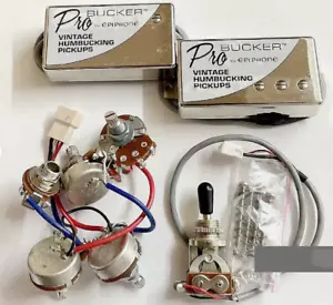 Genuine Epiphone Probucker Humbucker Pickup set & Harness for EPI Gibson Guitar - Foto 1 di 4