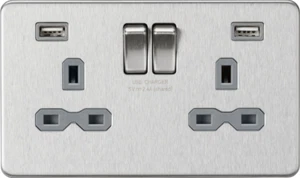 Screwless Switched Socket Dual USB Charger (2.4A) 13A 2G - Picture 1 of 1