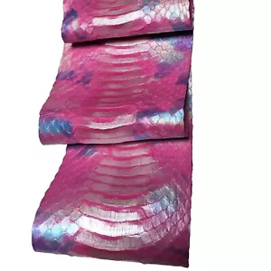 Metallic Elaphe Schlangenhaut weiches Leder glänzend Rose 50" x 4,5" - Bild 1 von 4