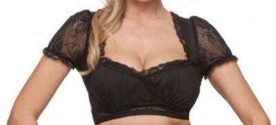 Neu Dirndlbluse Gr. 34 Stockerpoint Bluse B 5050 durchsichtig sexy schwarz - Bild 1 von 4