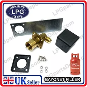 Punto de relleno de gas bayoneta GLP Reino Unido JIC 3/4" 90 grados. con barra de remolque soporte tapa cuadrada - Imagen 1 de 3