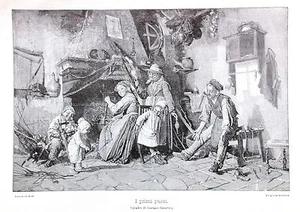 1895 Incisione I PRIMI PASSI - Quadro Gaetano Chierici - Picture 1 of 1